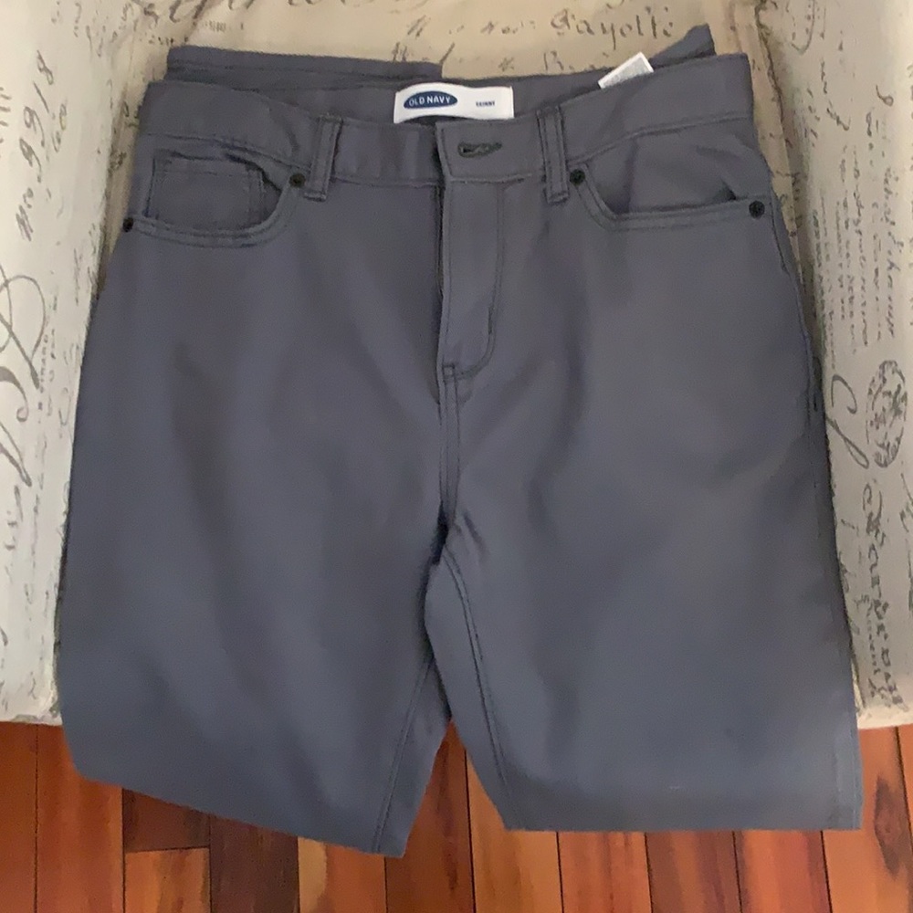 Old Navy gray skinny fit pants. Boys size 14 - Picture 6 of 14